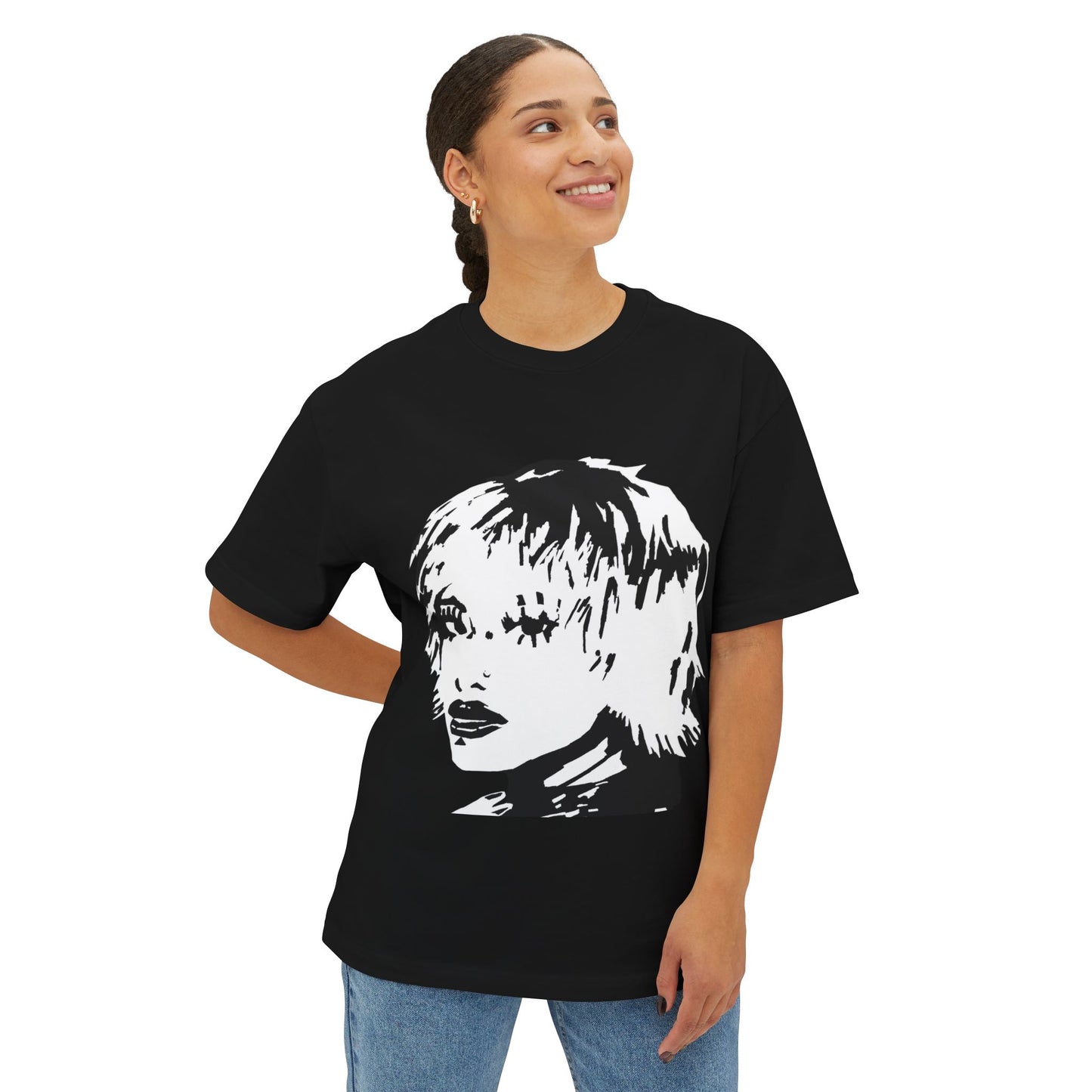 Negative Space Unisex Oversized Boxy Tee
